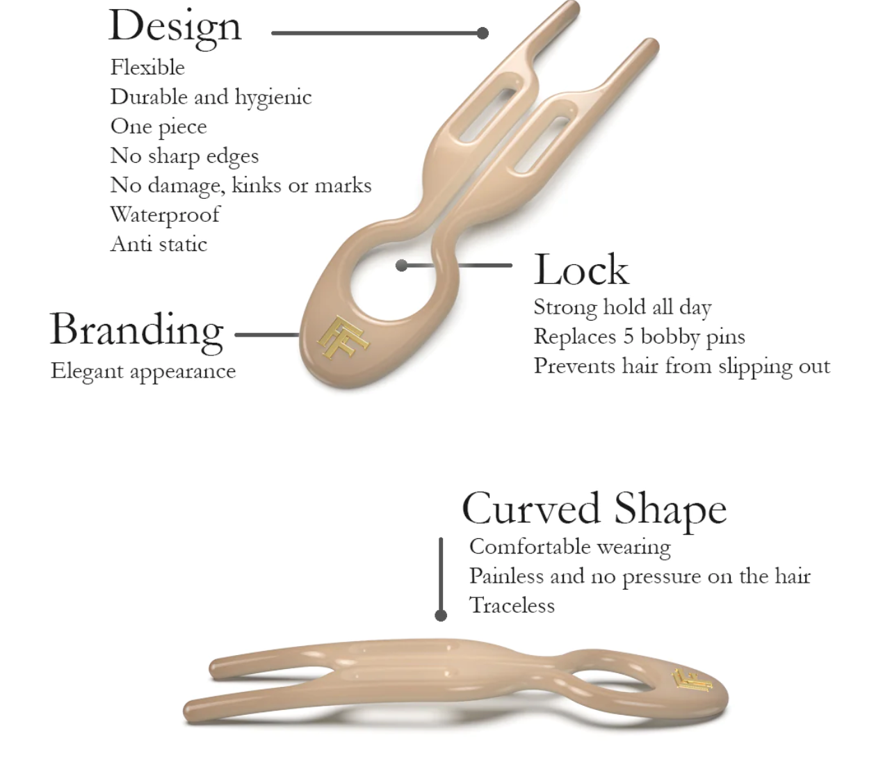Nº 1 HAIRPIN | Soft Beige (3 per box)